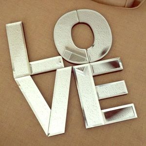 Mirrored LOVE wall hanging